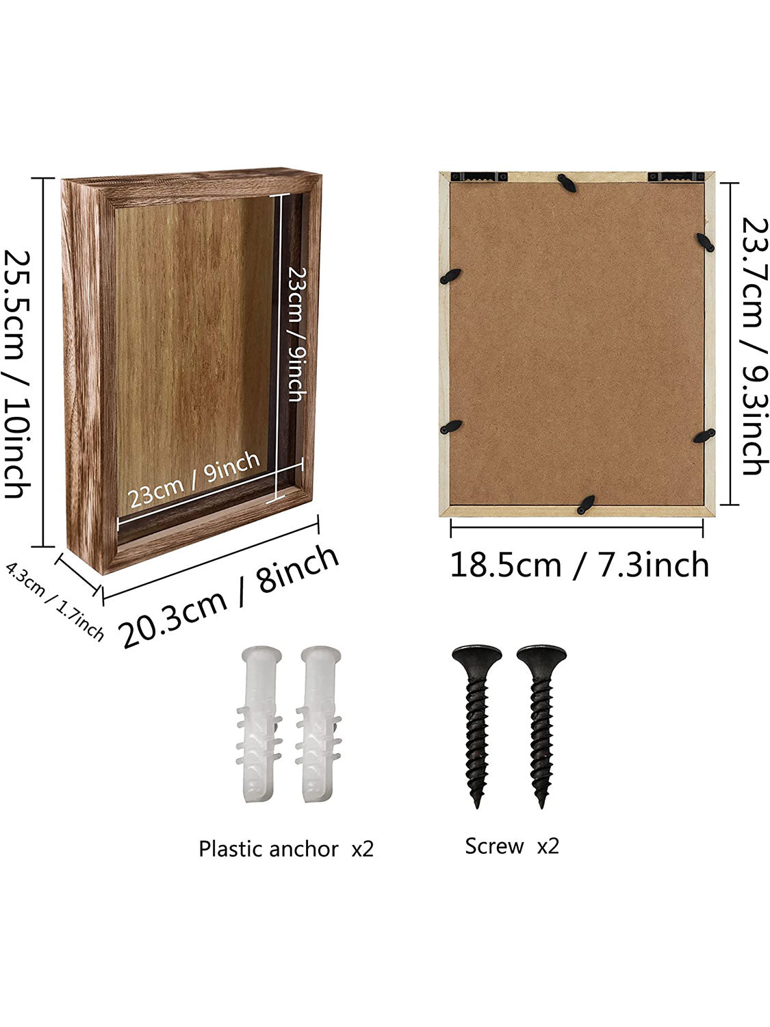 Top Loading Shadow Box Frame with Slot on Top - Various Colors & Sizes Available