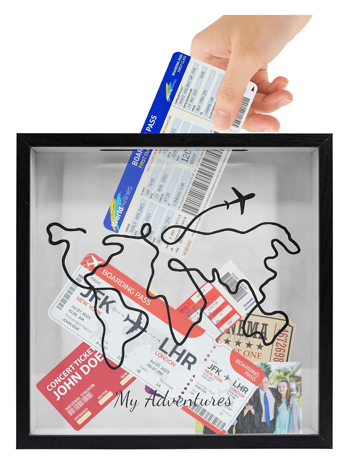 11*11 Travel Adventure Archive Box Ticket Shadow Box with Slot - 4 Styles Available