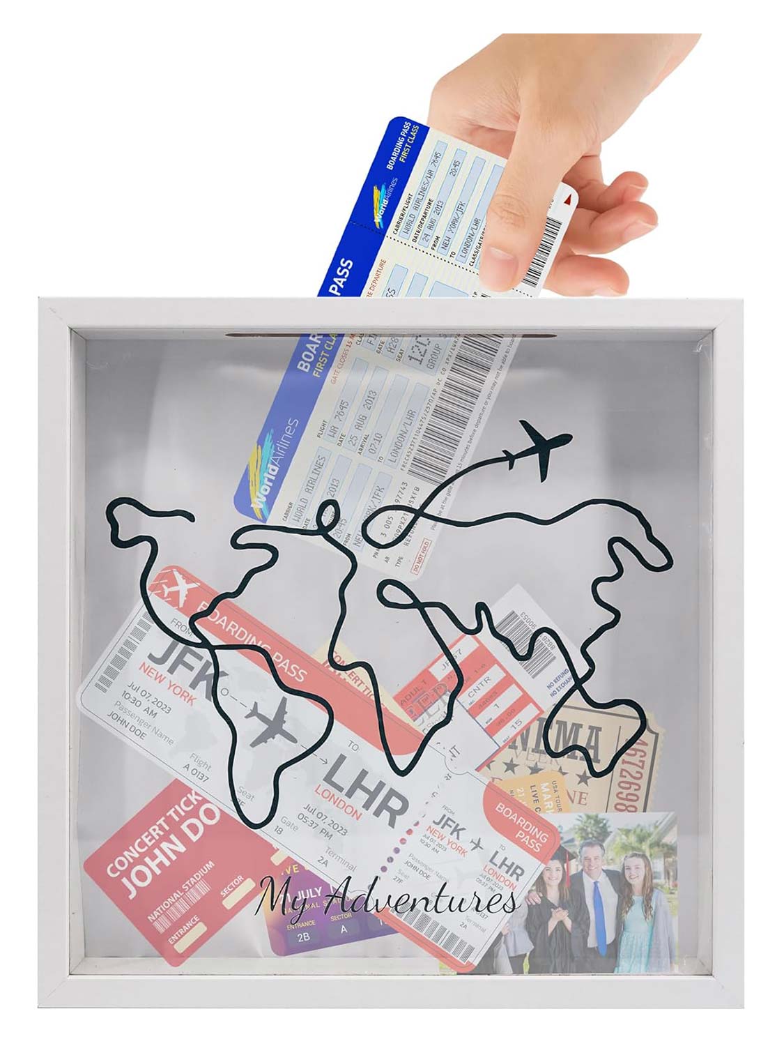 11*11 Travel Adventure Archive Box Ticket Shadow Box with Slot - 4 Styles Available