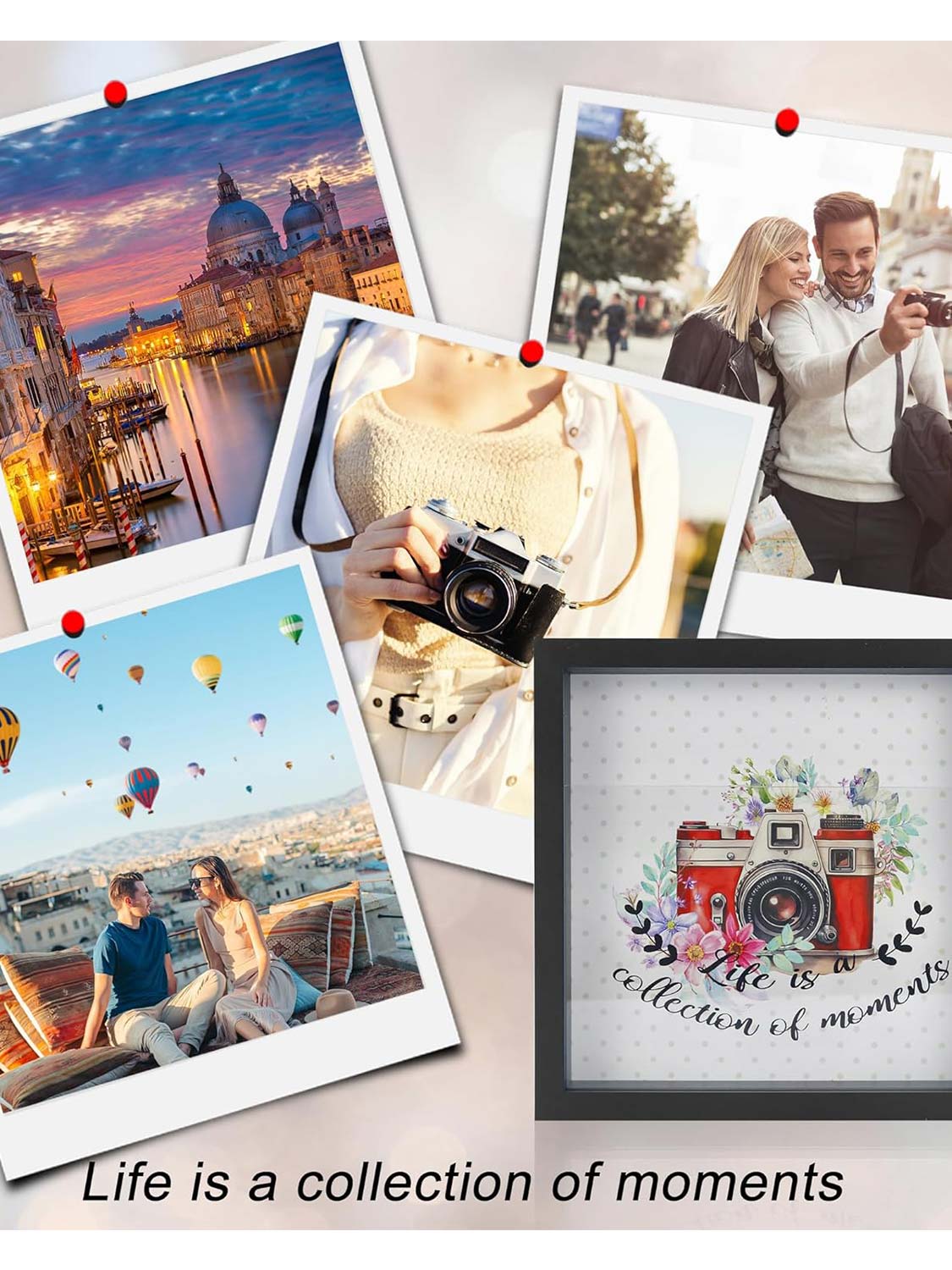 8*8 Travel Memory Shadow Box Ticket Stub Organizer with Slot - Various Colors & Styles Available