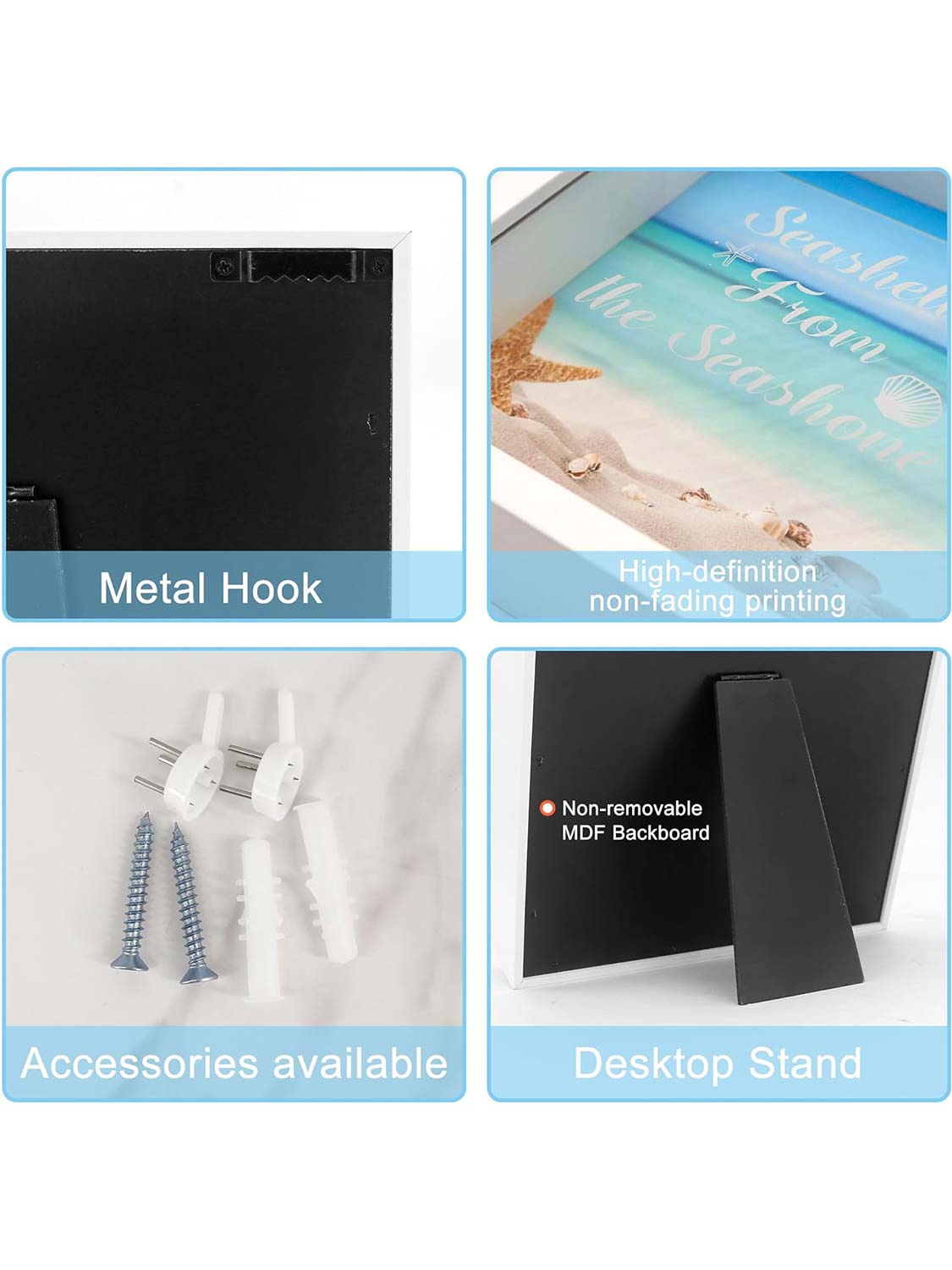 8*8 Travel Memory Shadow Box Ticket Stub Organizer with Slot - Various Colors & Styles Available
