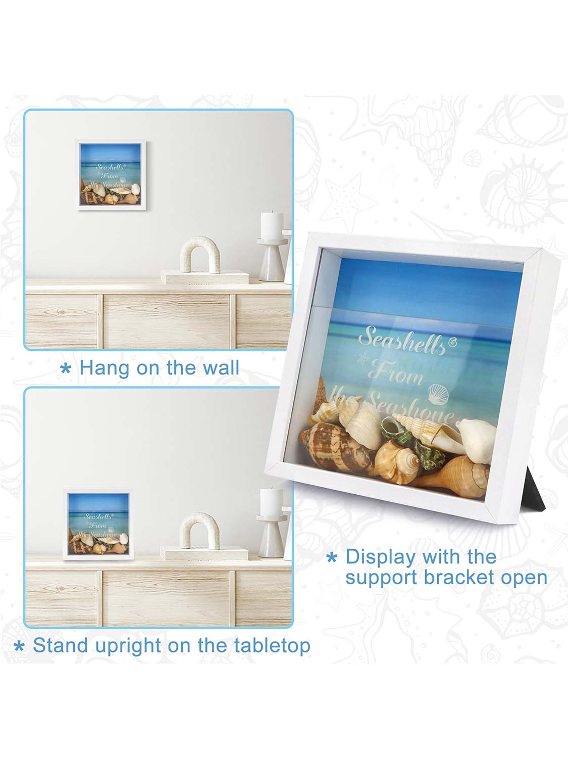8*8 Travel Memory Shadow Box Ticket Stub Organizer with Slot - Various Colors & Styles Available