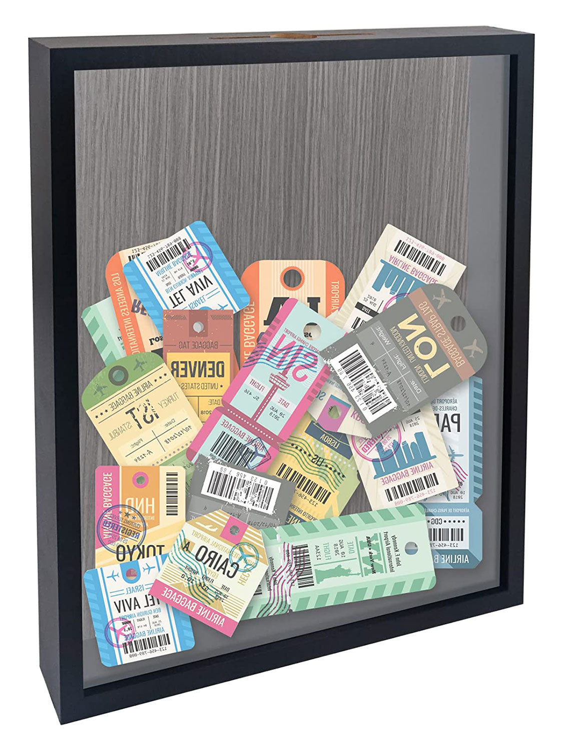 Top Loading Shadow Box Frame with Slot on Top - Various Colors & Sizes Available