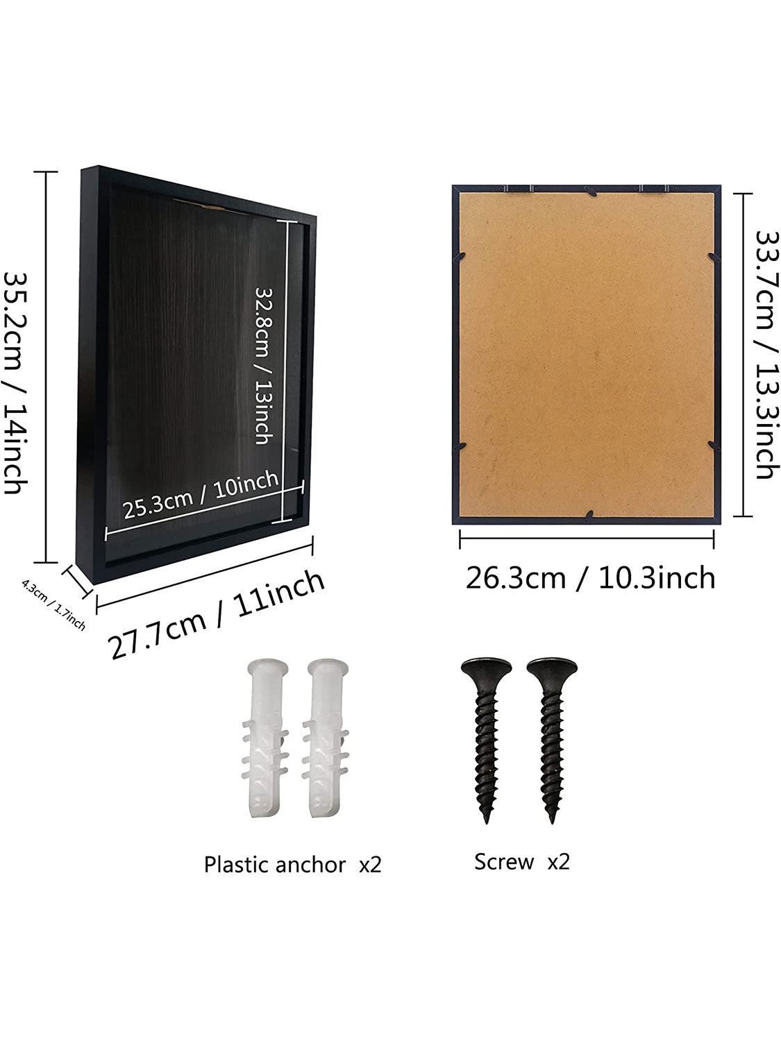 Top Loading Shadow Box Frame with Slot on Top - Various Colors & Sizes Available