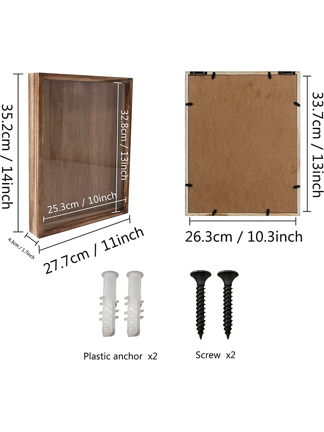 Top Loading Shadow Box Frame with Slot on Top - Various Colors & Sizes Available