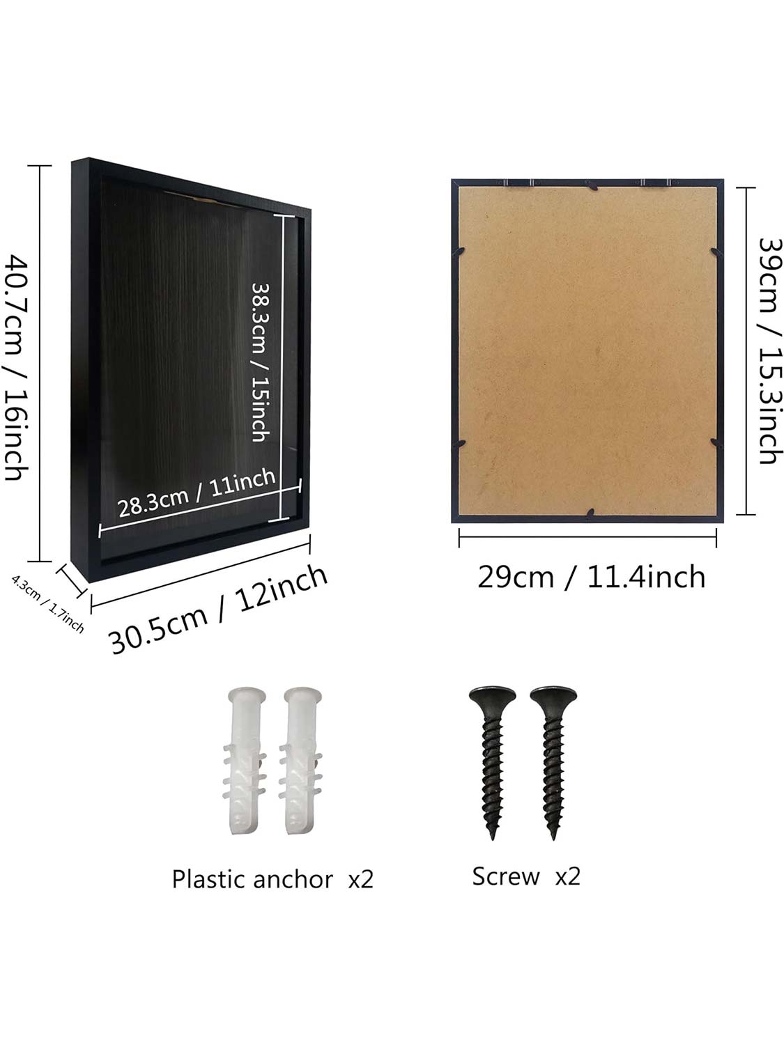 Top Loading Shadow Box Frame with Slot on Top - Various Colors & Sizes Available