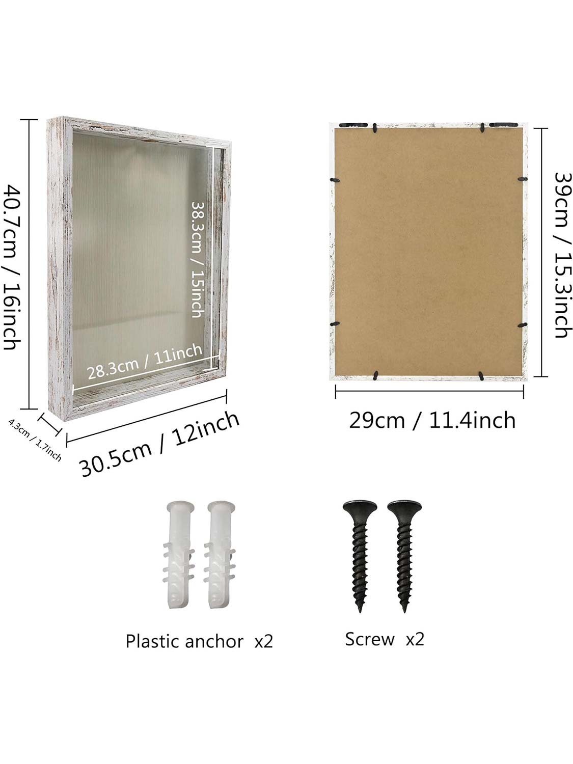 Top Loading Shadow Box Frame with Slot on Top - Various Colors & Sizes Available