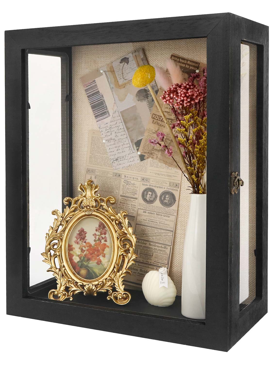 Extra Deep Wood Shadow Box with 3 Removable Panels - Various Colors & Sizes Available