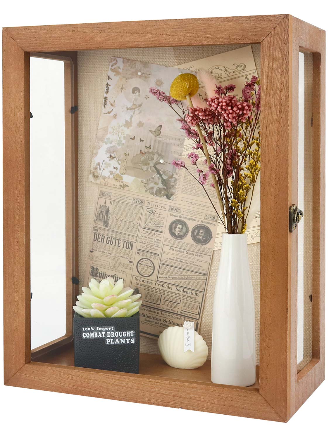 Extra Deep Wood Shadow Box with 3 Removable Panels - Various Colors & Sizes Available