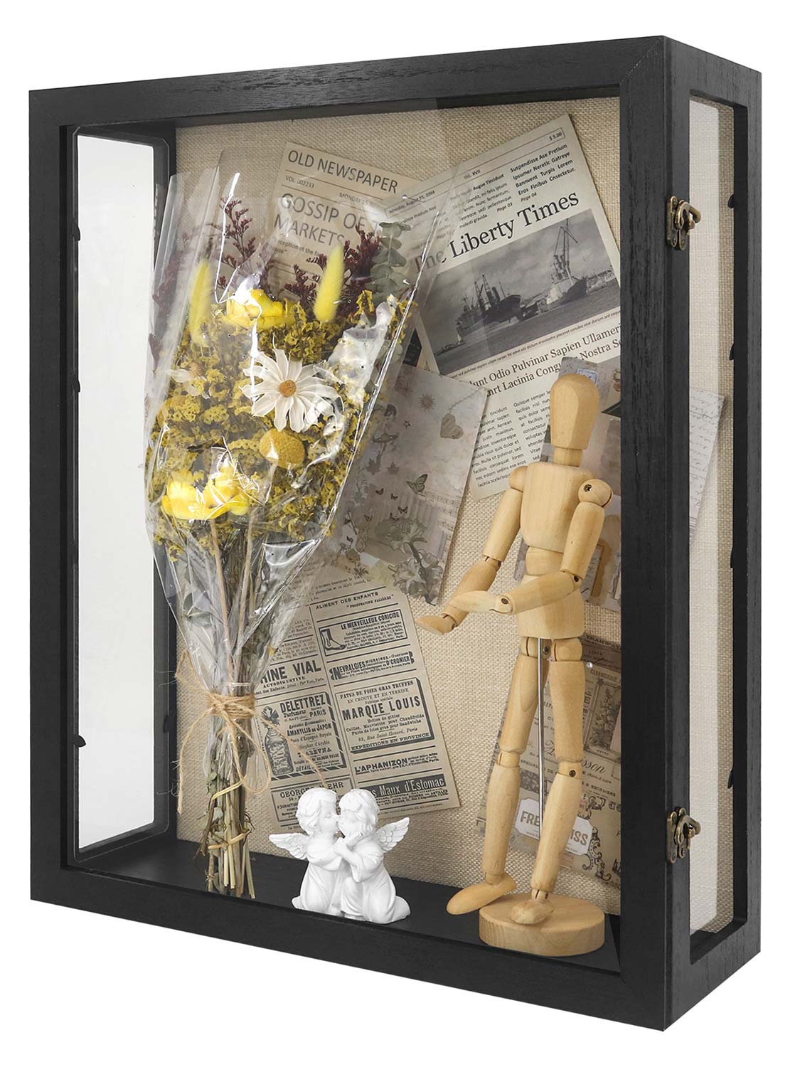 Extra Deep Wood Shadow Box with 3 Removable Panels - Various Colors & Sizes Available