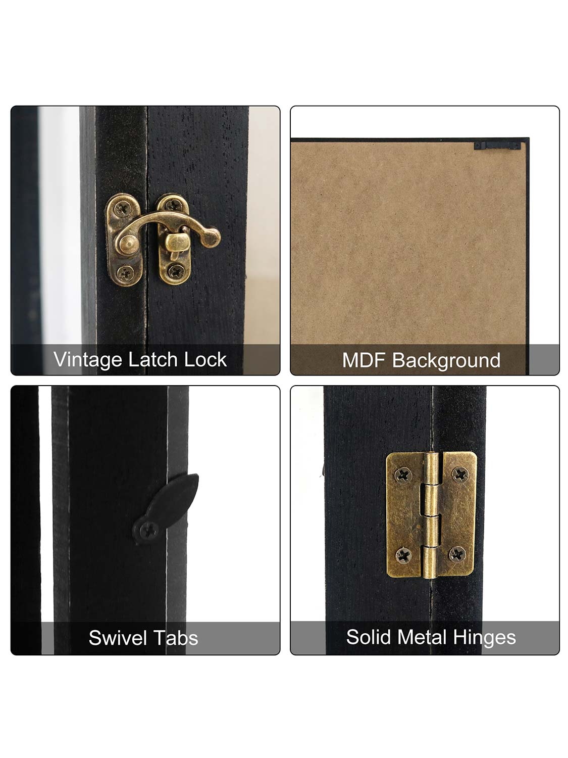 Extra Deep Wood Shadow Box with 3 Removable Panels - Various Colors & Sizes Available