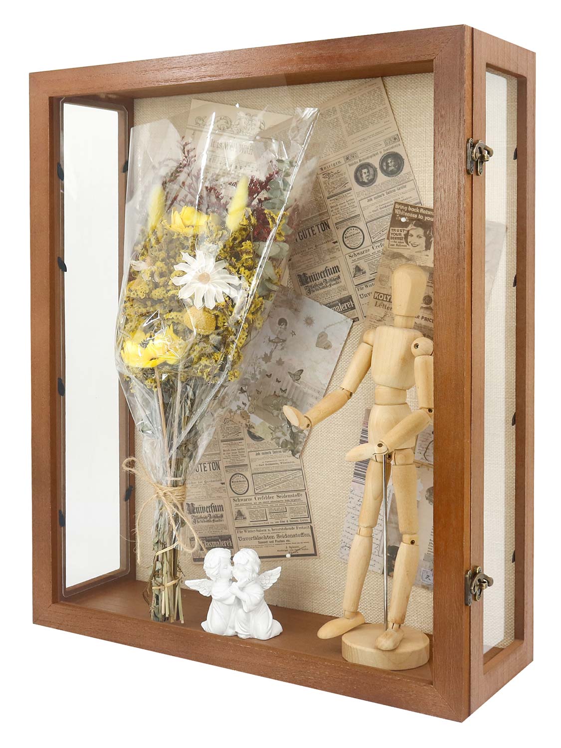 Extra Deep Wood Shadow Box with 3 Removable Panels - Various Colors & Sizes Available