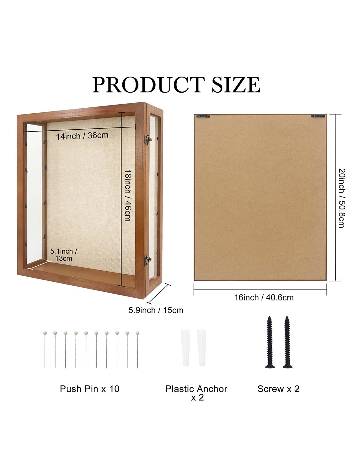 Extra Deep Wood Shadow Box with 3 Removable Panels - Various Colors & Sizes Available