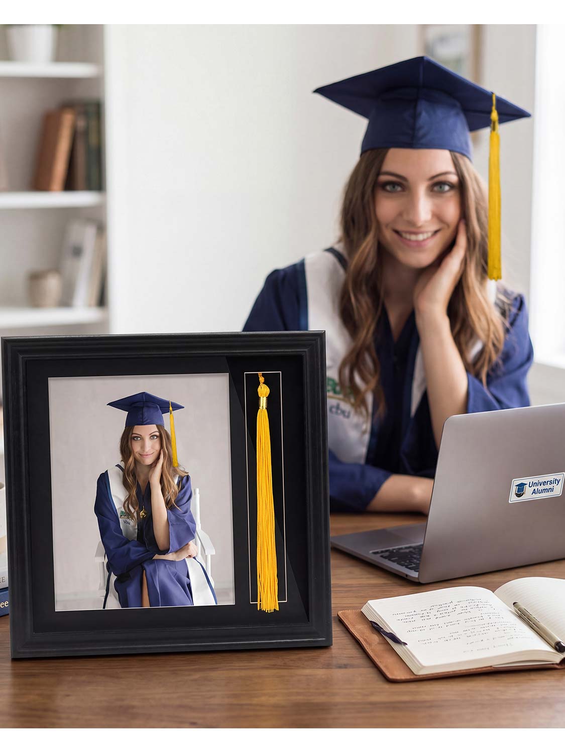 8*10 Wooden Picture Frame with Tassel Holder - 3 Colors Available
