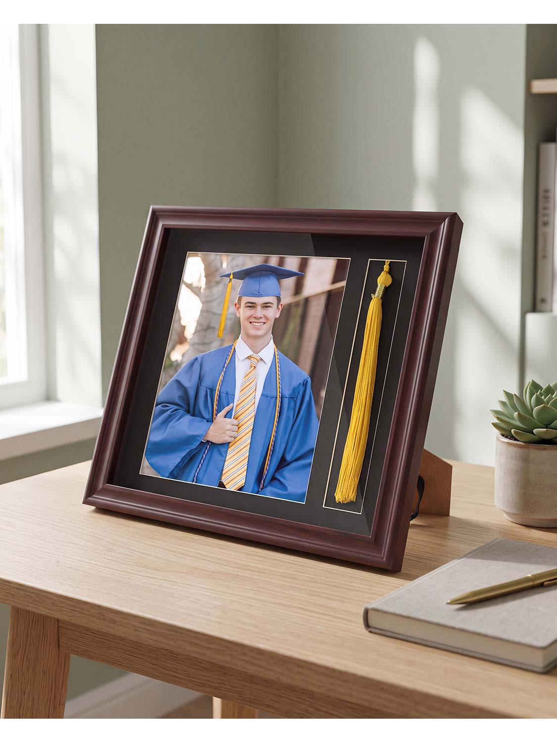8*10 Wooden Picture Frame with Tassel Holder - 7 Colors Available