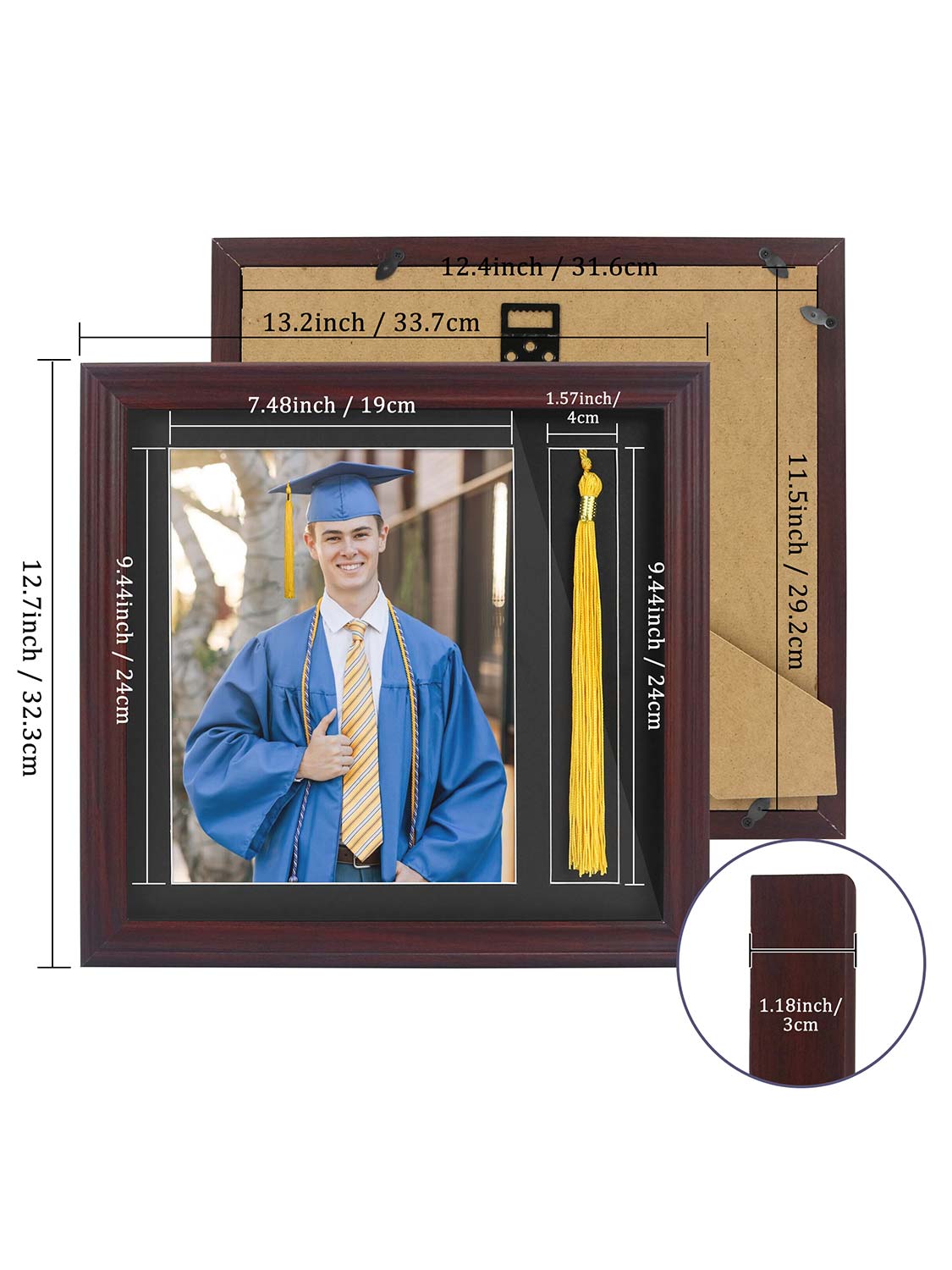 8*10 Wooden Picture Frame with Tassel Holder - 7 Colors Available