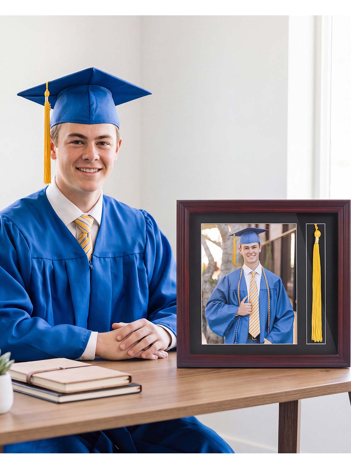 8*10 Wooden Picture Frame with Tassel Holder - 7 Colors Available