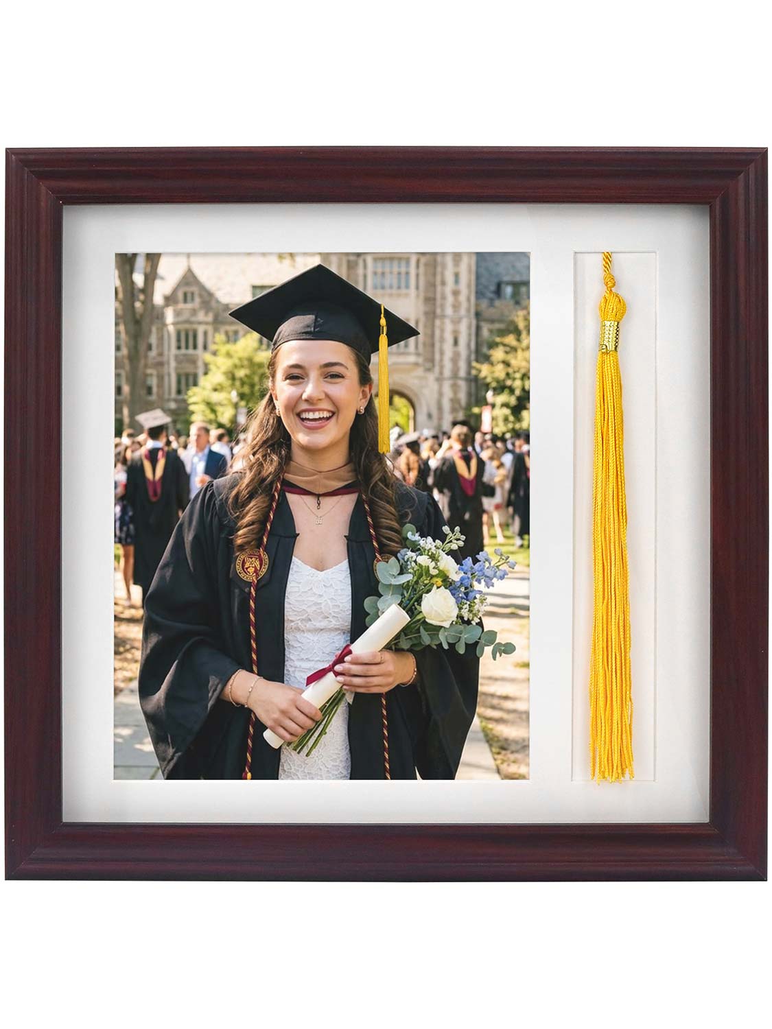 8*10 Wooden Picture Frame with Tassel Holder - 7 Colors Available