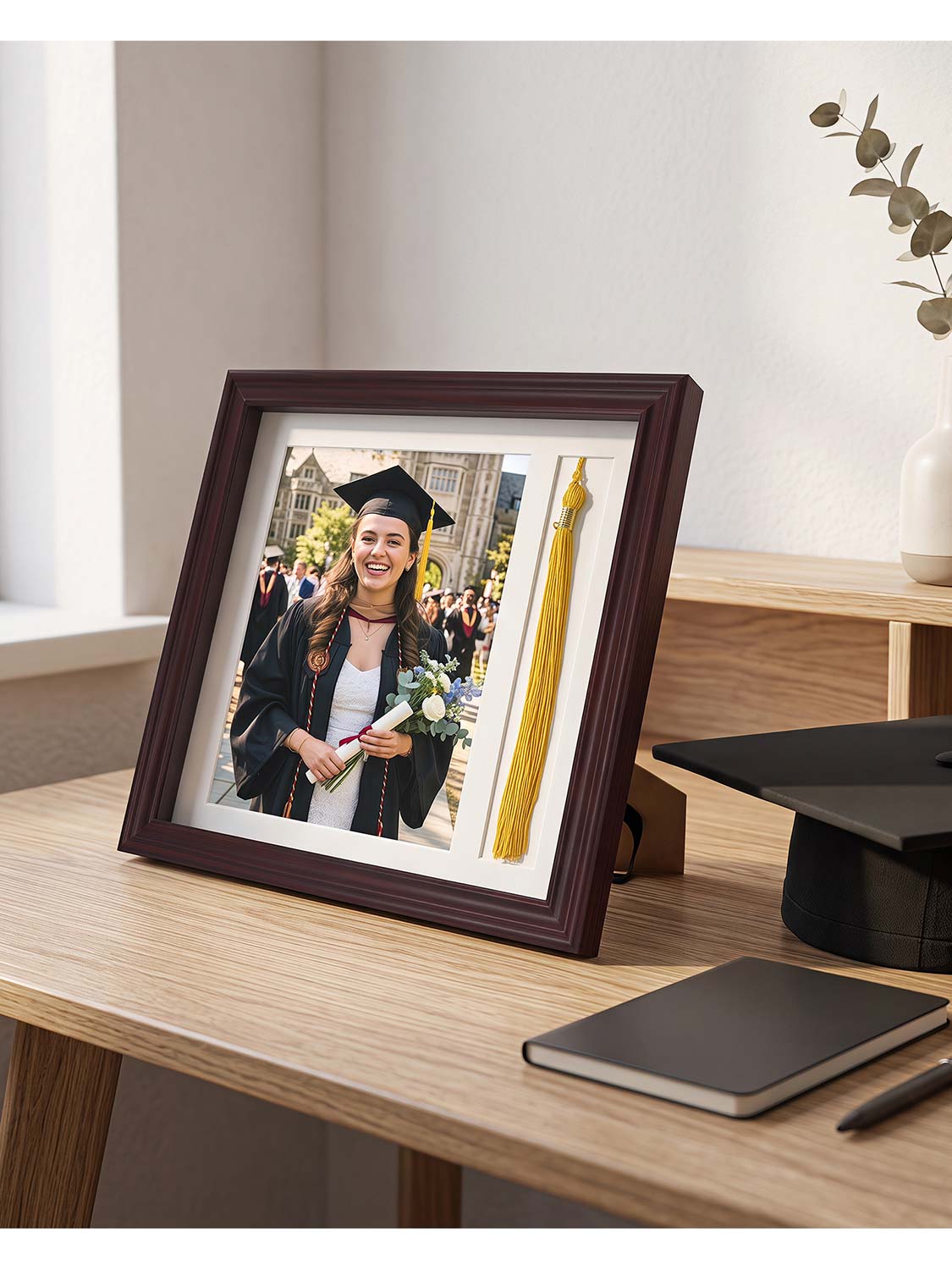 8*10 Wooden Picture Frame with Tassel Holder - 7 Colors Available