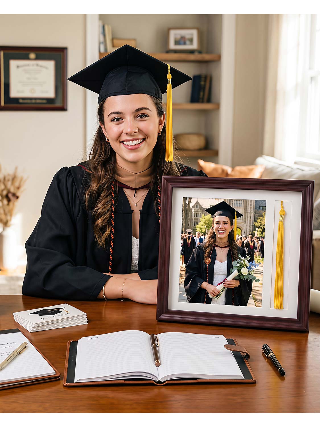 8*10 Wooden Picture Frame with Tassel Holder - 7 Colors Available