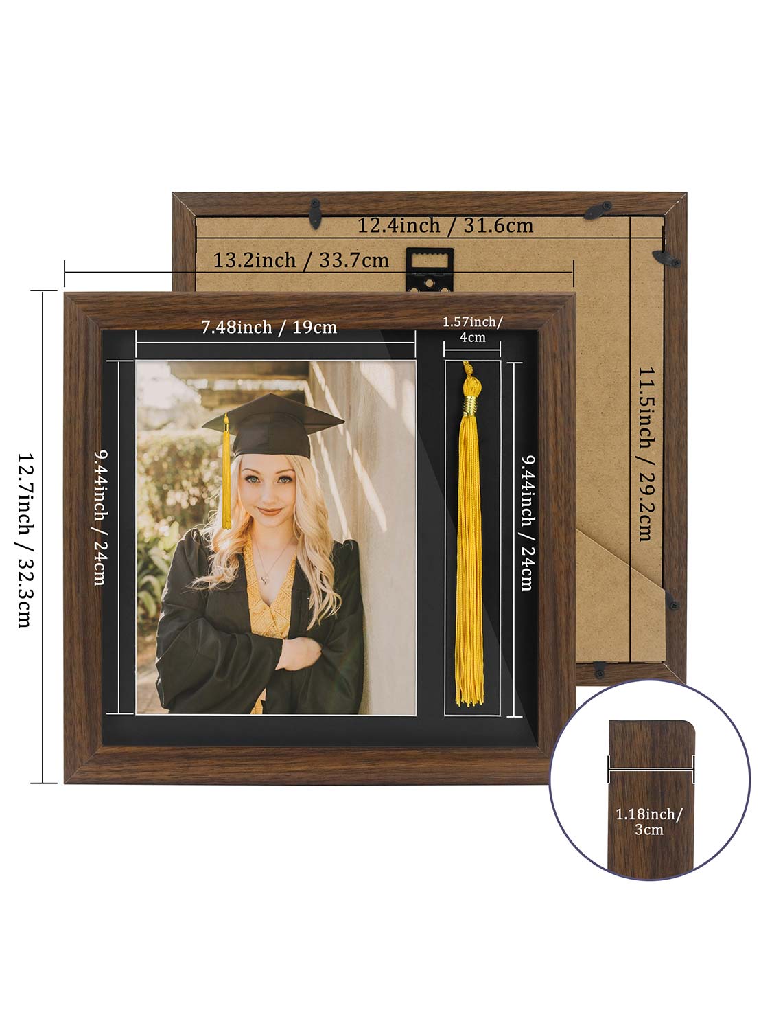 8*10 Wooden Picture Frame with Tassel Holder - 7 Colors Available