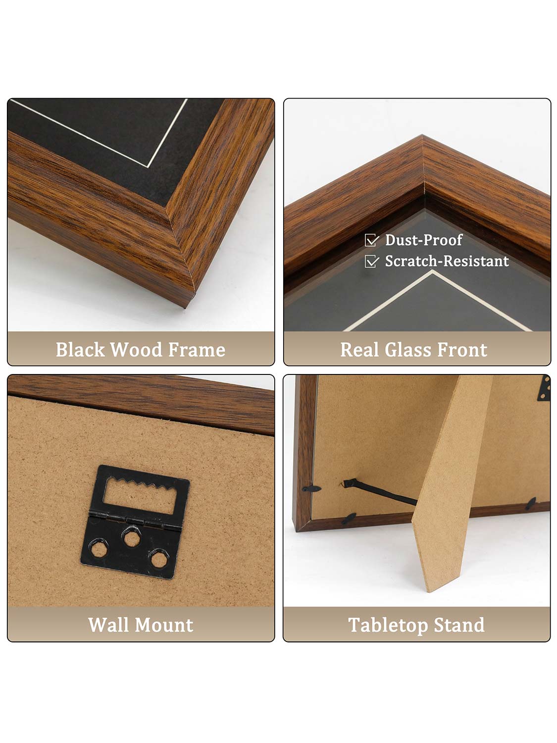 8*10 Wooden Picture Frame with Tassel Holder - 7 Colors Available