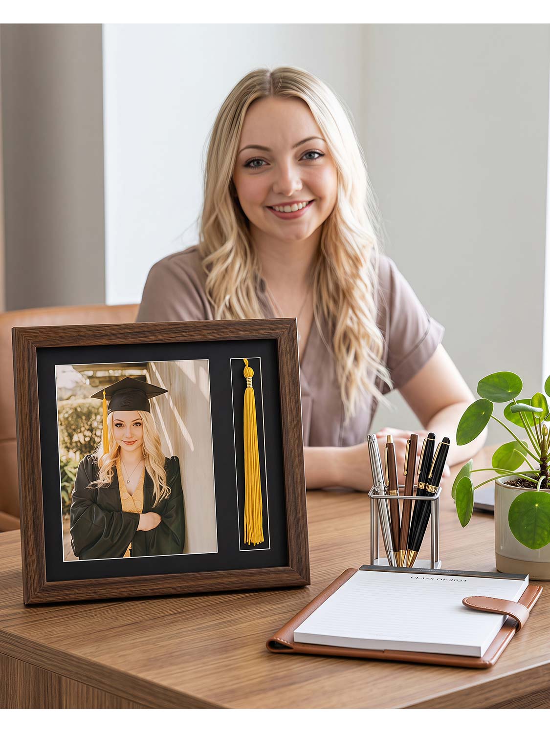 8*10 Wooden Picture Frame with Tassel Holder - 7 Colors Available