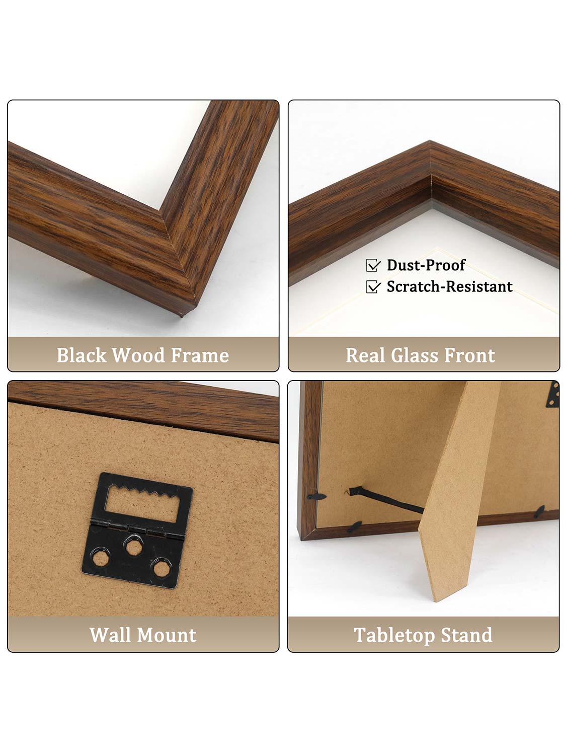 8*10 Wooden Picture Frame with Tassel Holder - 7 Colors Available