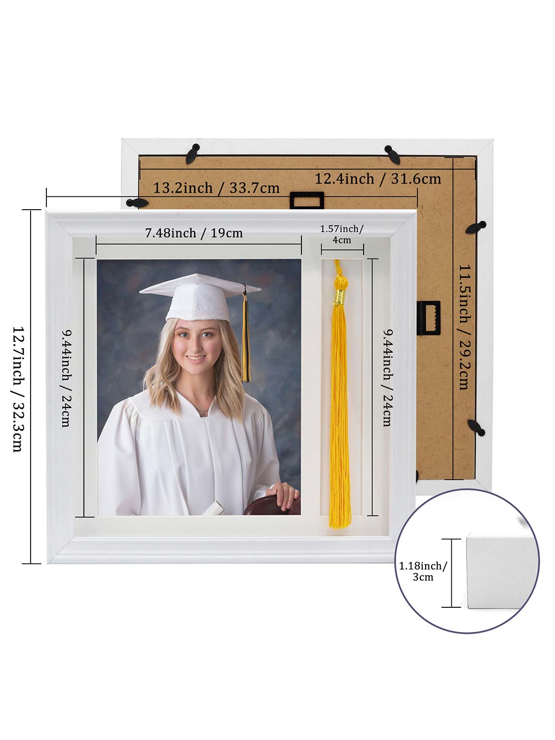 8*10 Wooden Picture Frame with Tassel Holder - 3 Colors Available