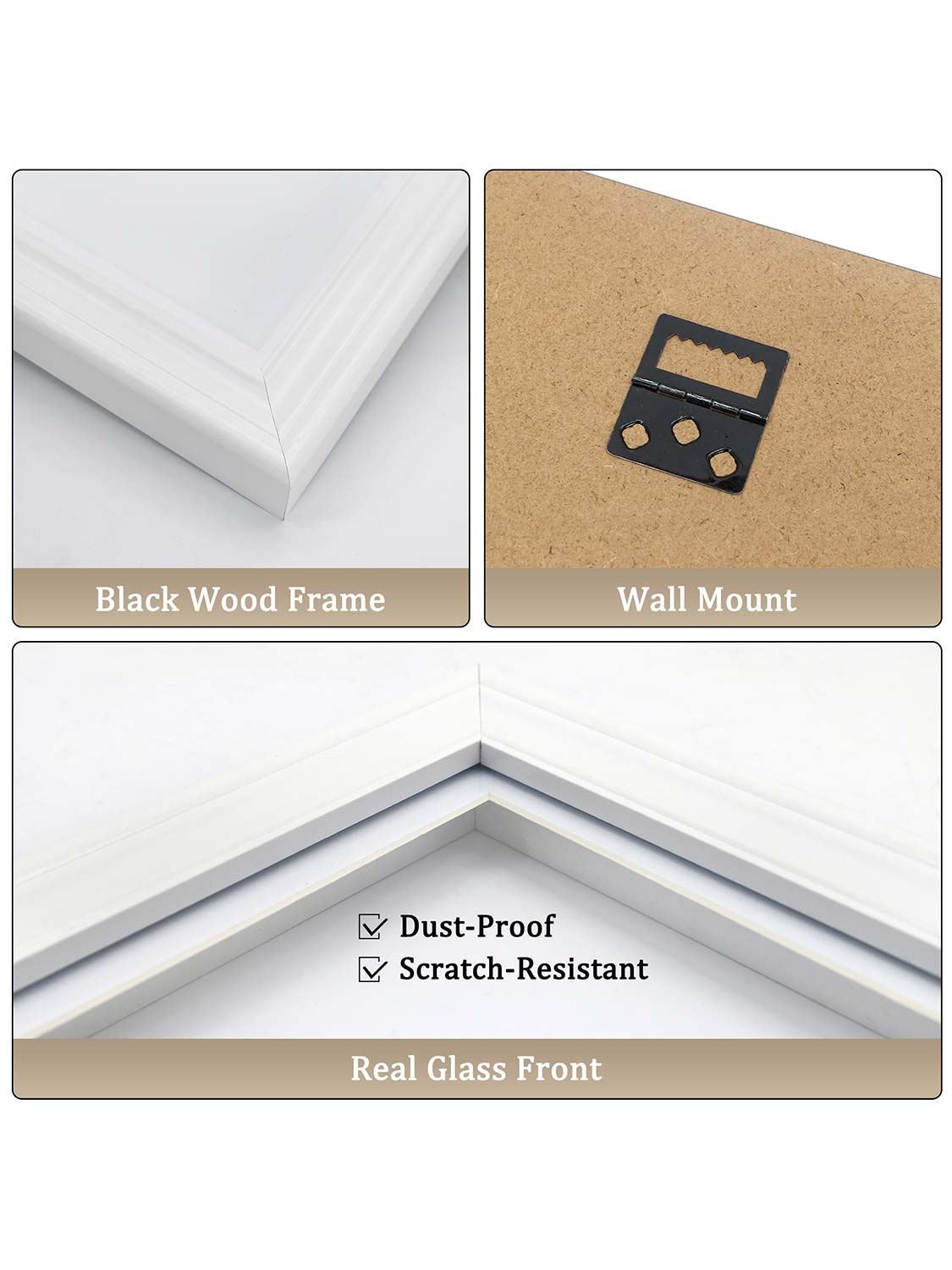 18*13 Wood Medal Display Case with Real Glass 3-in-1 mat holds race bib, medals and photos - 4 Colors Available