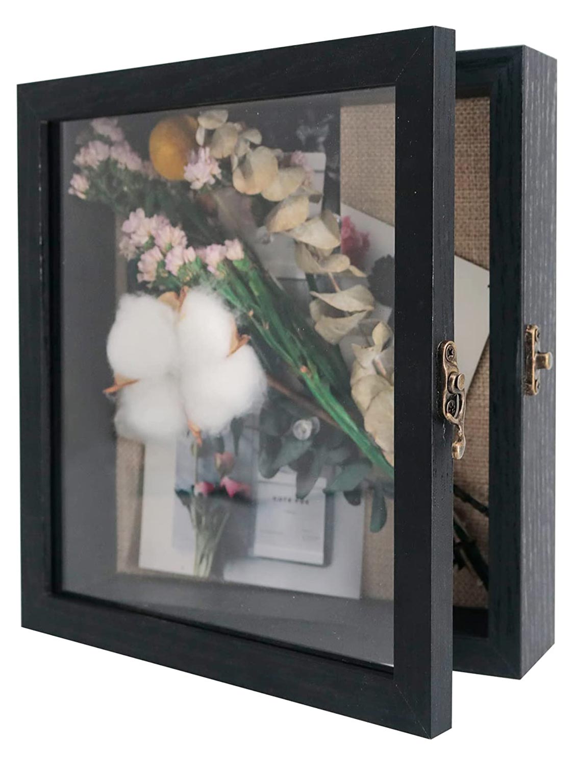 Shadow Box Frame Real Glass Window Door with Hinge - Various Colors & Sizes Available