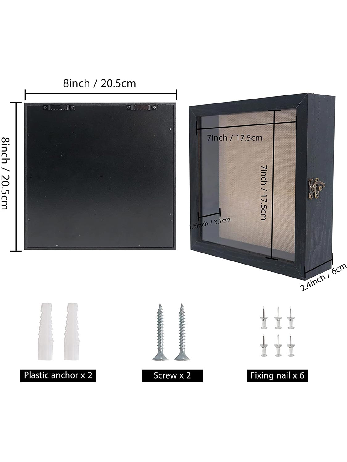 Shadow Box Frame Real Glass Window Door with Hinge - Various Colors & Sizes Available