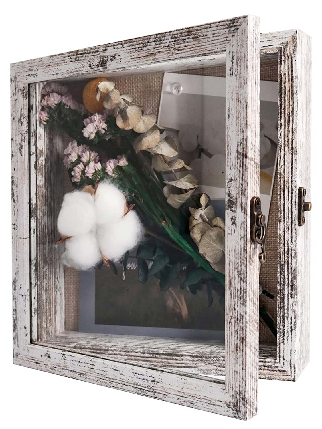 Shadow Box Frame Real Glass Window Door with Hinge - Various Colors & Sizes Available