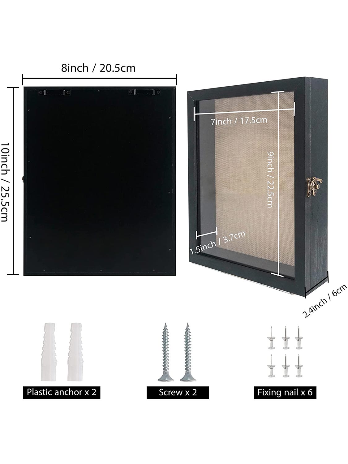 Shadow Box Frame Real Glass Window Door with Hinge - Various Colors & Sizes Available