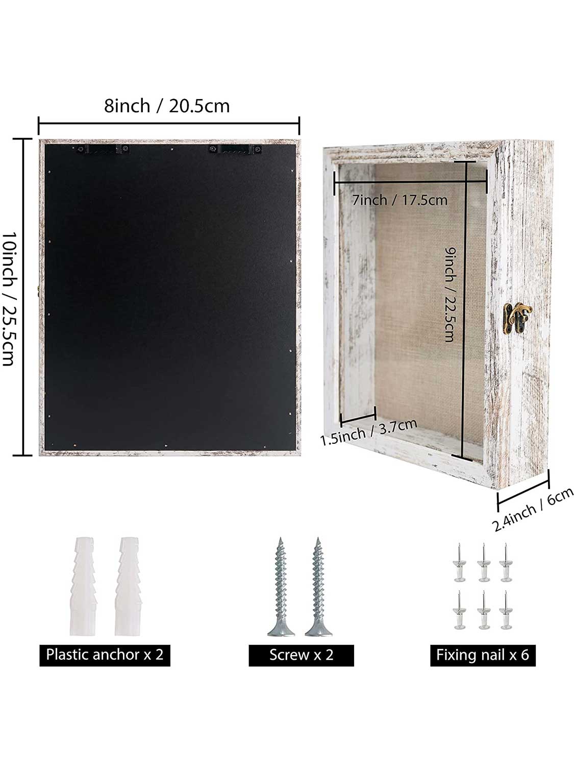 Shadow Box Frame Real Glass Window Door with Hinge - Various Colors & Sizes Available