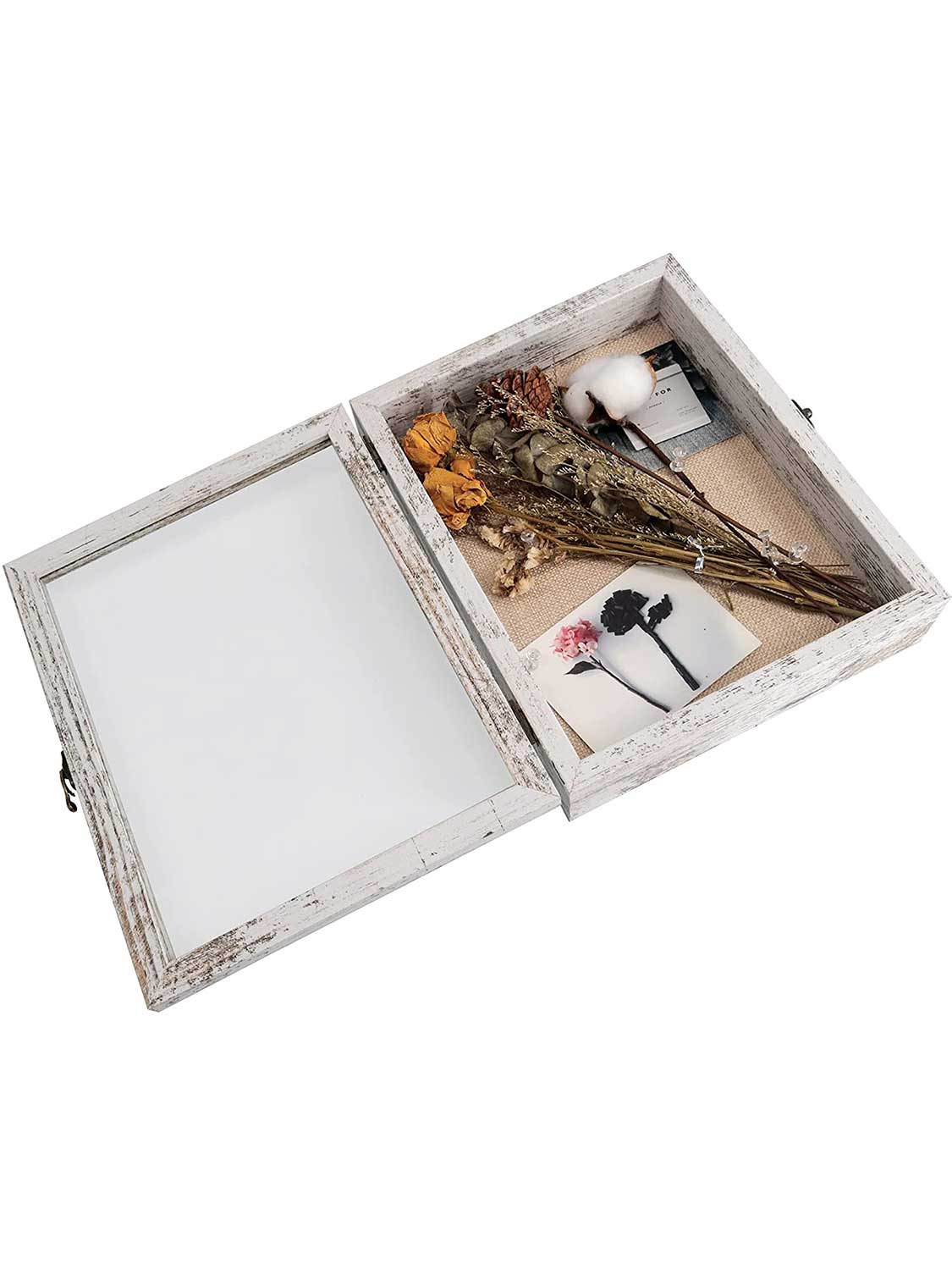 Shadow Box Frame Real Glass Window Door with Hinge - Various Colors & Sizes Available