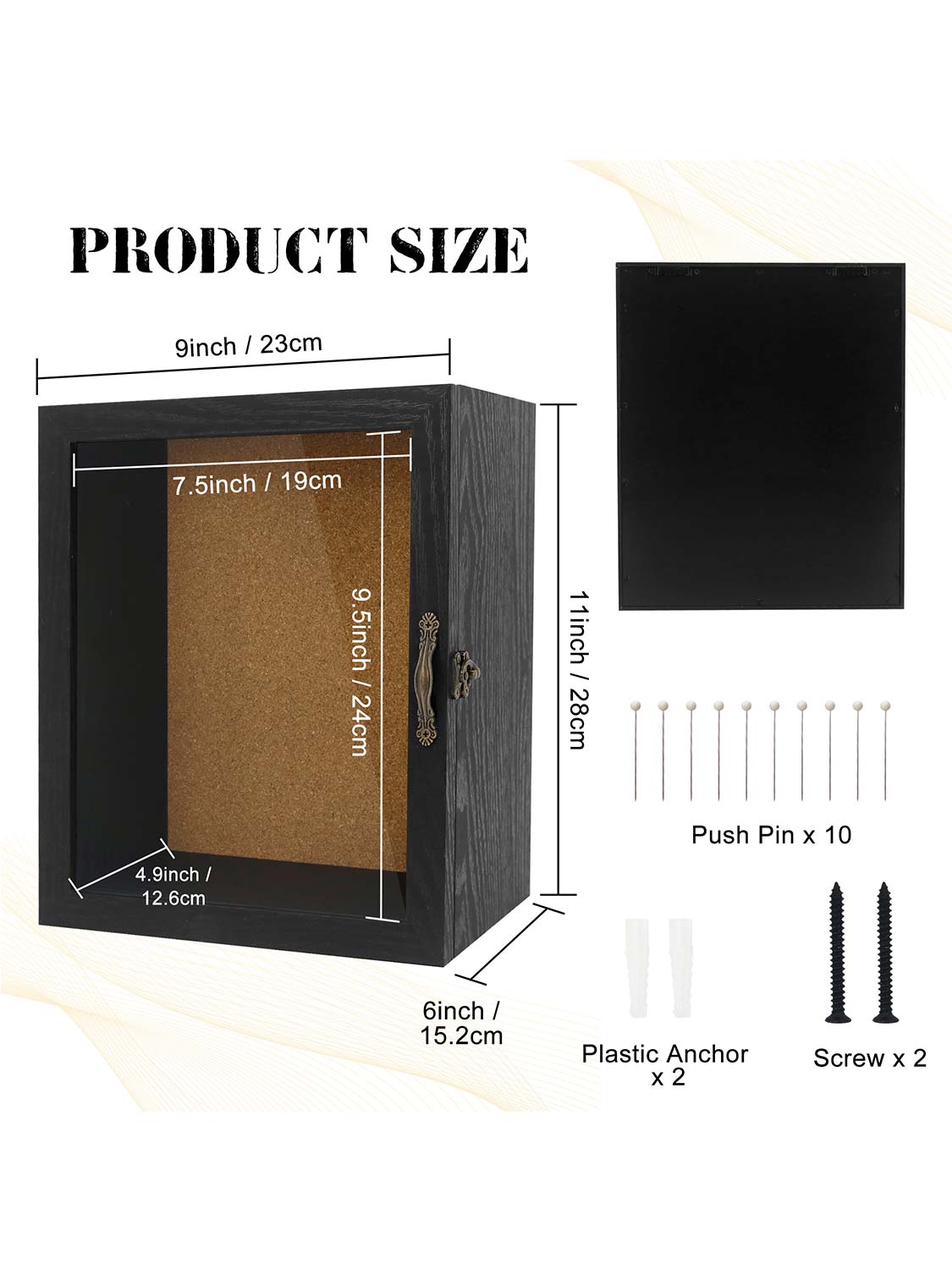 Shadow Box Frame with Real Glass 5 Inches Depth for Collection - Various Colors & Sizes Available