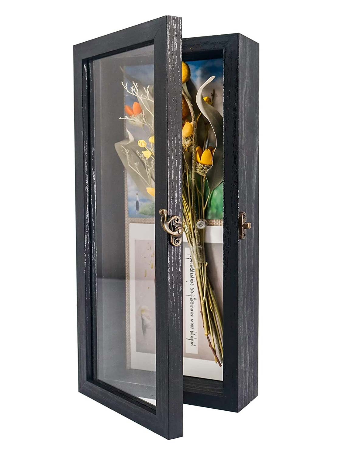 Shadow Box Frame Real Glass Window Door with Hinge - Various Colors & Sizes Available