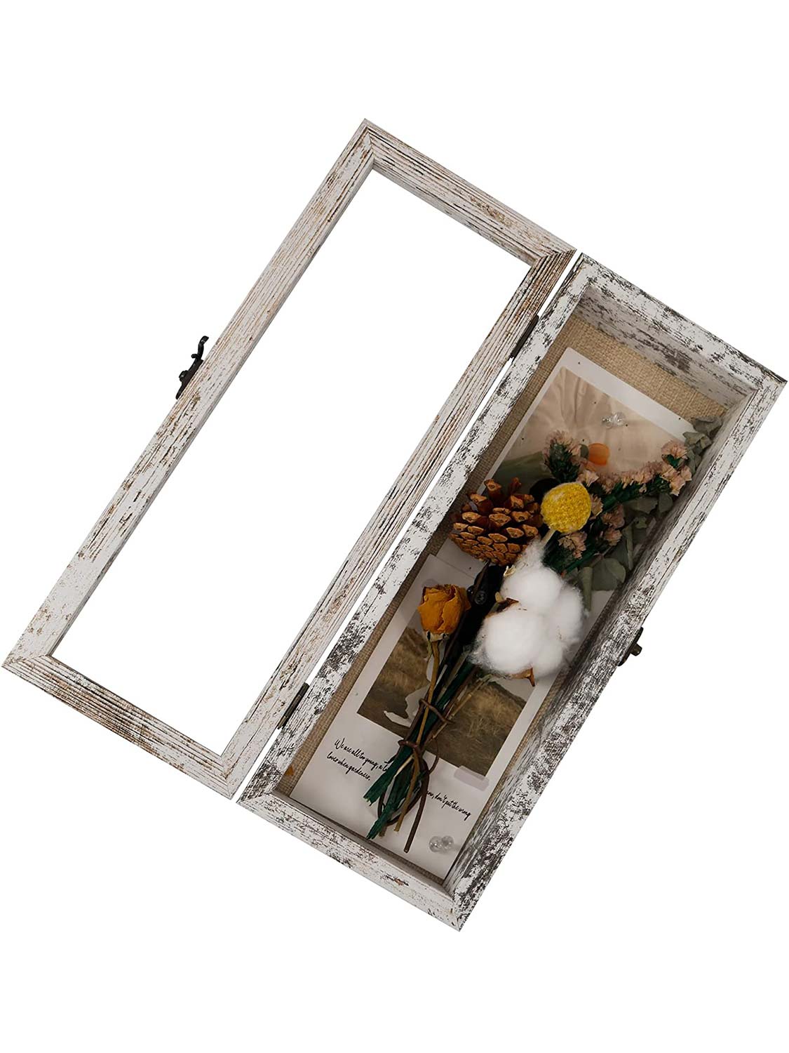 Shadow Box Frame Real Glass Window Door with Hinge - Various Colors & Sizes Available