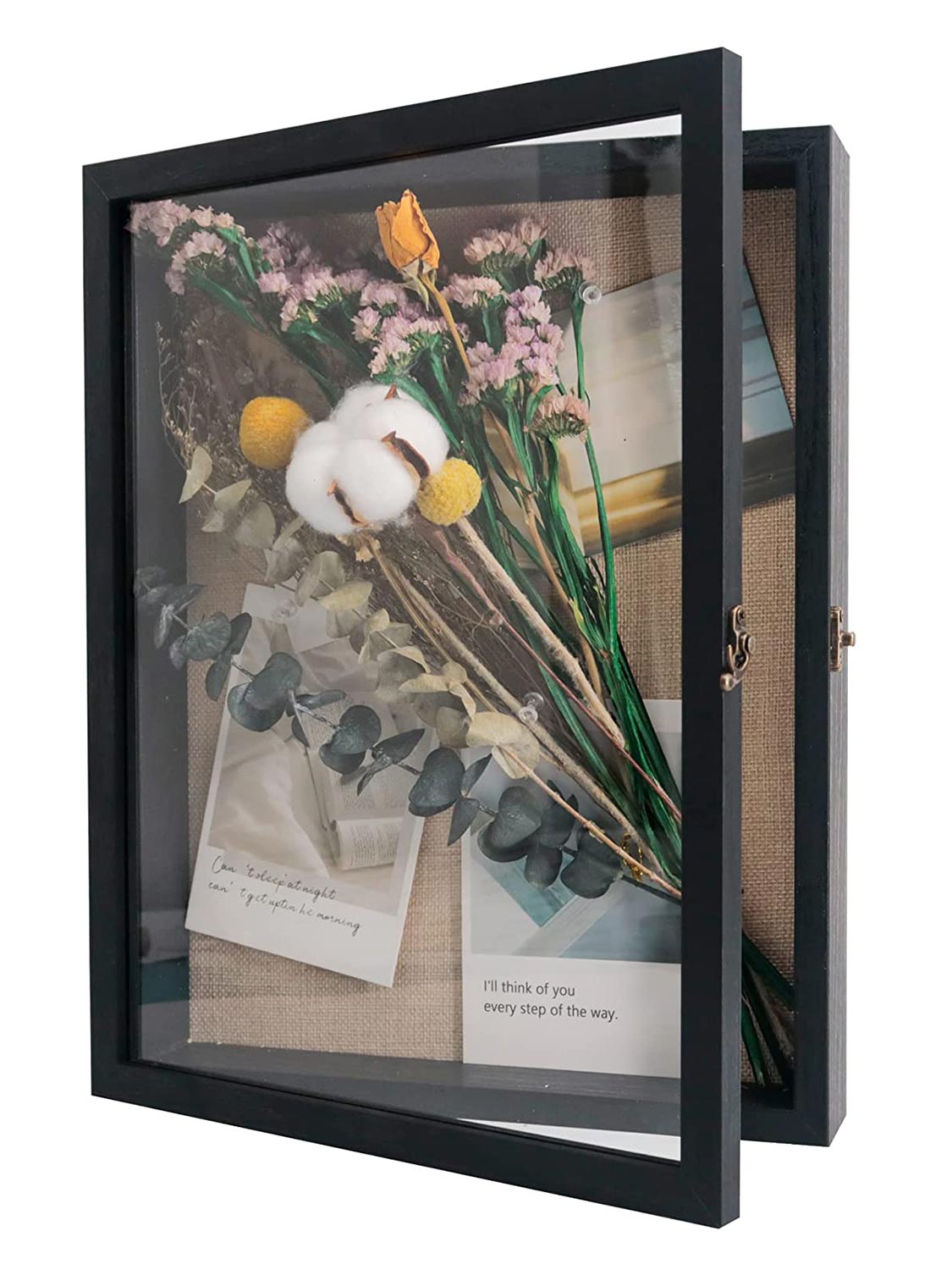 Shadow Box Frame Real Glass Window Door with Hinge - Various Colors & Sizes Available