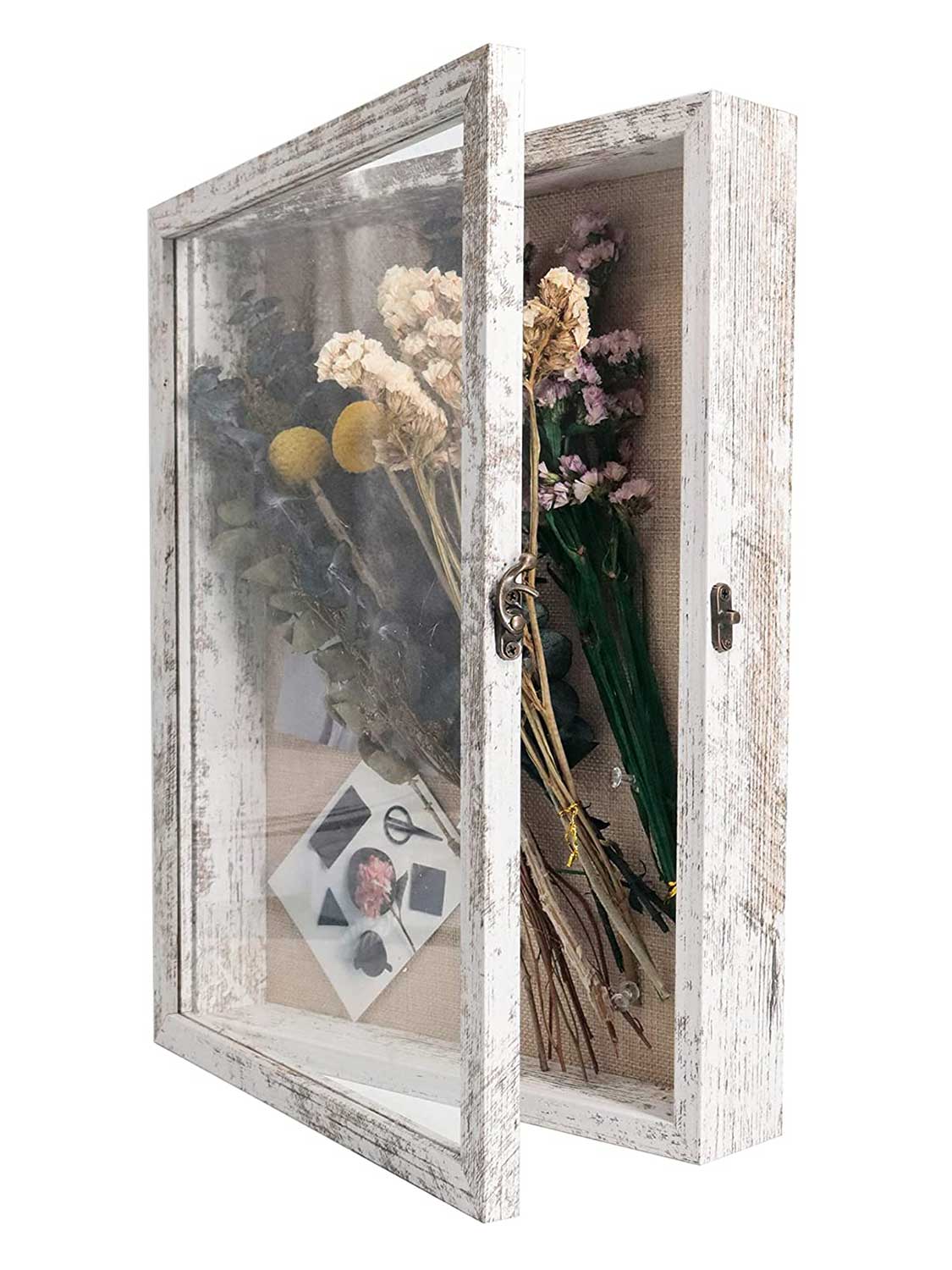 Shadow Box Frame Real Glass Window Door with Hinge - Various Colors & Sizes Available