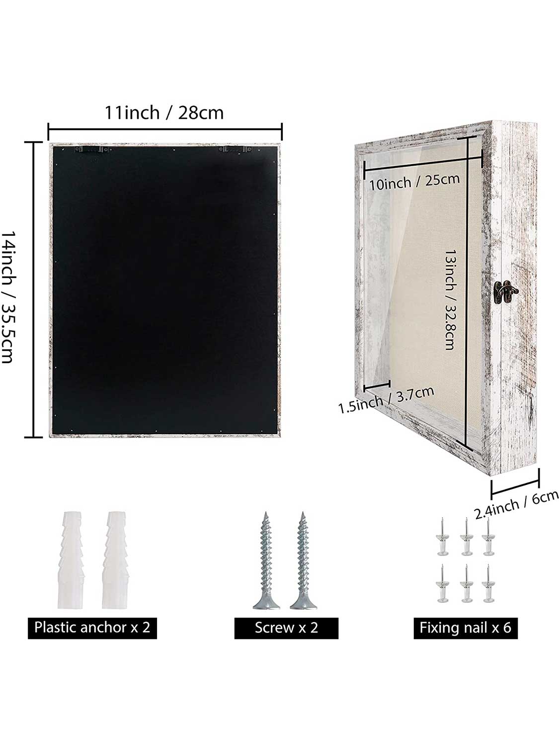 Shadow Box Frame Real Glass Window Door with Hinge - Various Colors & Sizes Available