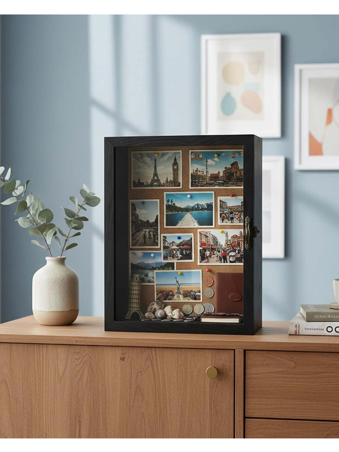 11*14 Shadow Box Frame with Real Glass 5 Inches Depth for Collection - 2 Colors Available