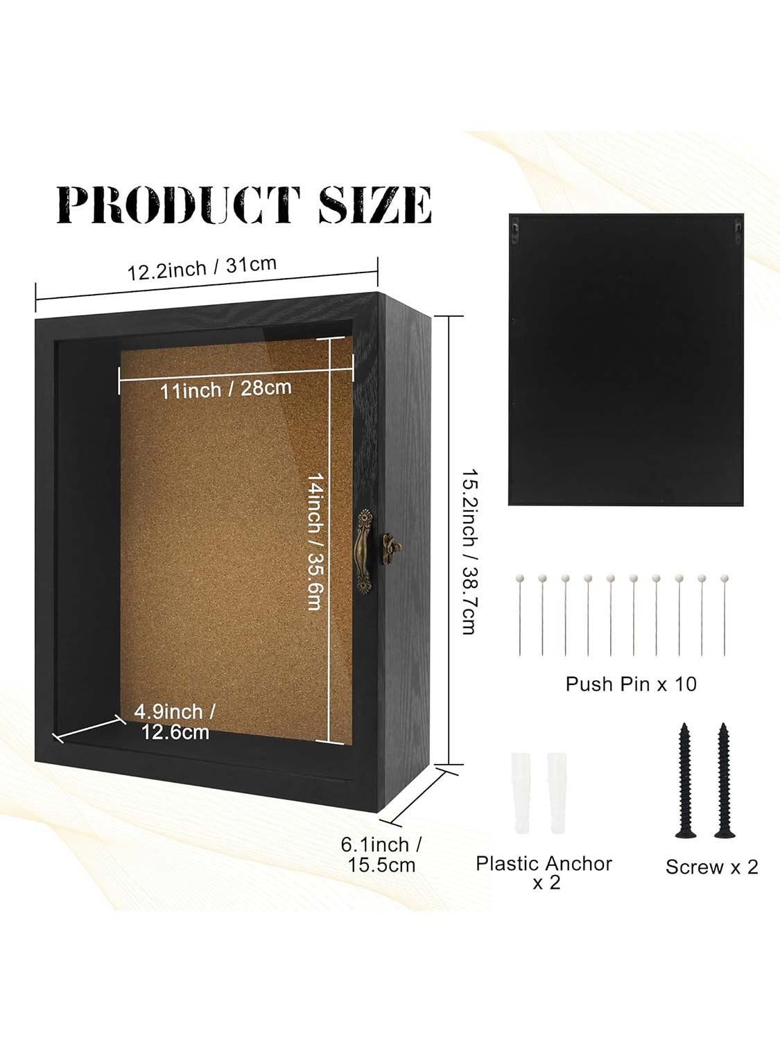 11*14 Shadow Box Frame with Real Glass 5 Inches Depth for Collection - 2 Colors Available