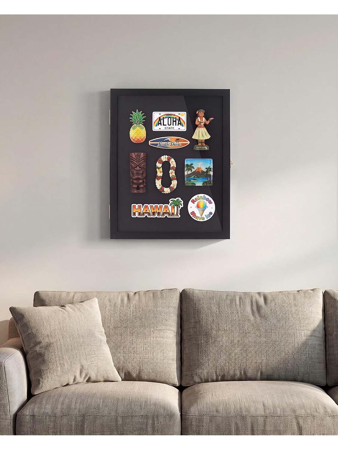 11"x14" Large Travel Magnet Souvenir Display Case Front Open with Real Glass - 2 Colors Available