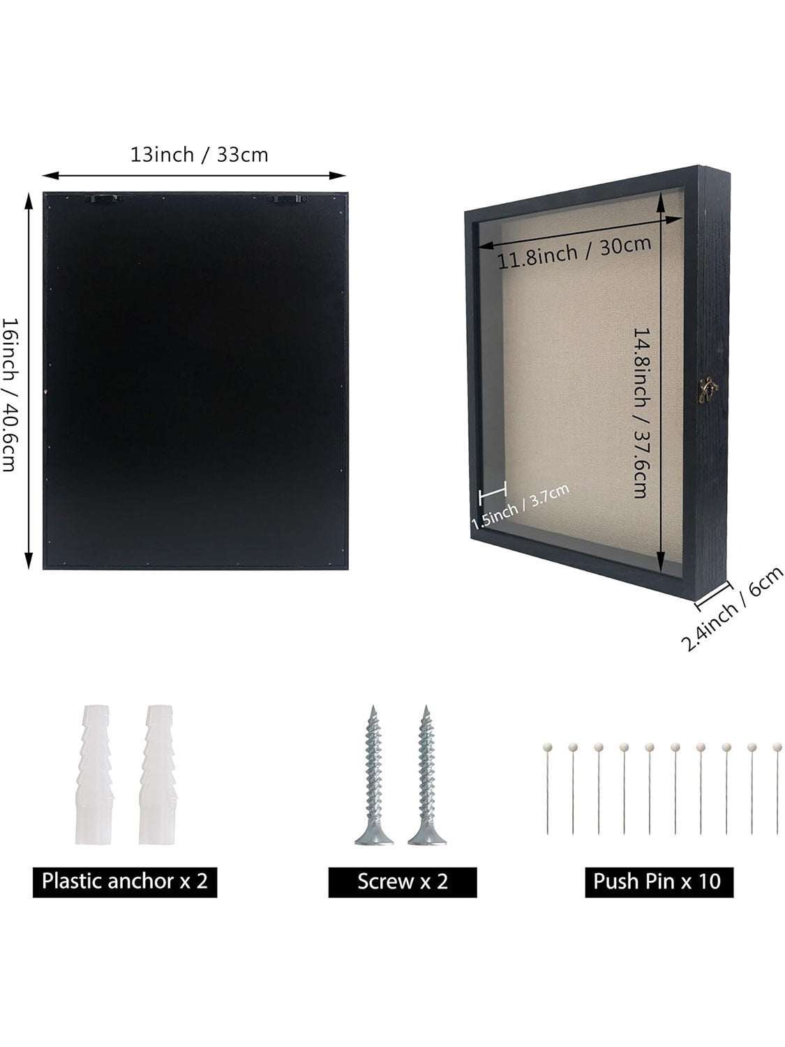 Shadow Box Frame Real Glass Window Door with Hinge - Various Colors & Sizes Available