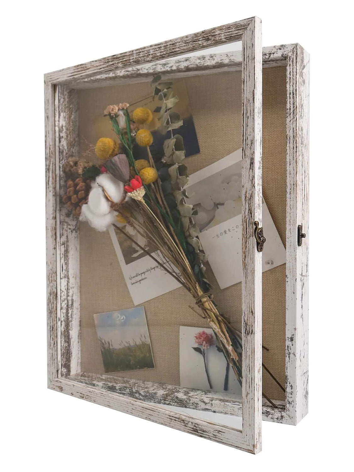 Shadow Box Frame Real Glass Window Door with Hinge - Various Colors & Sizes Available