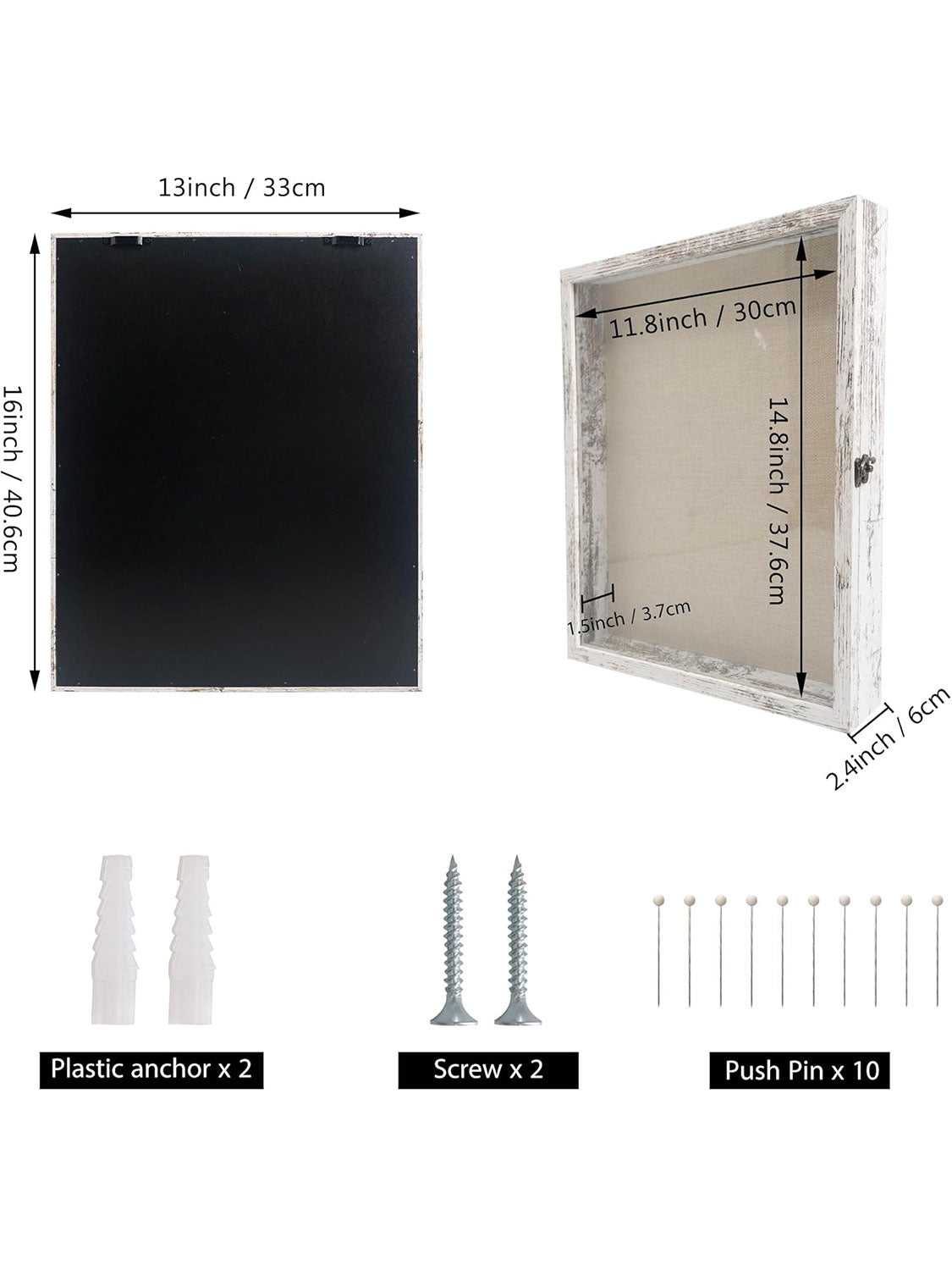 Shadow Box Frame Real Glass Window Door with Hinge - Various Colors & Sizes Available