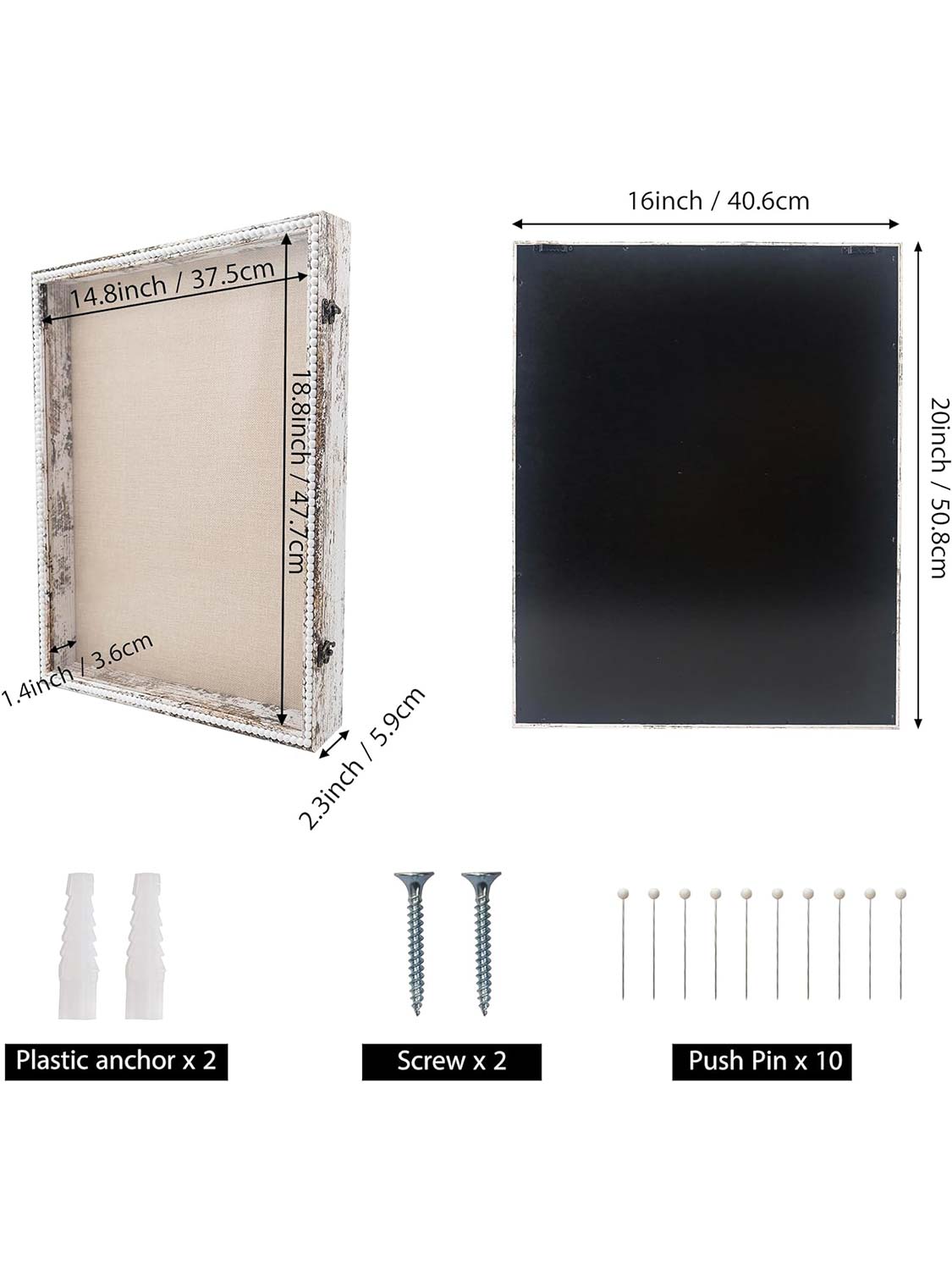 Deep Front Open with Hinge Beaded Designed Picture Shadow Box with Linen Back - Various Colors & Sizes Available