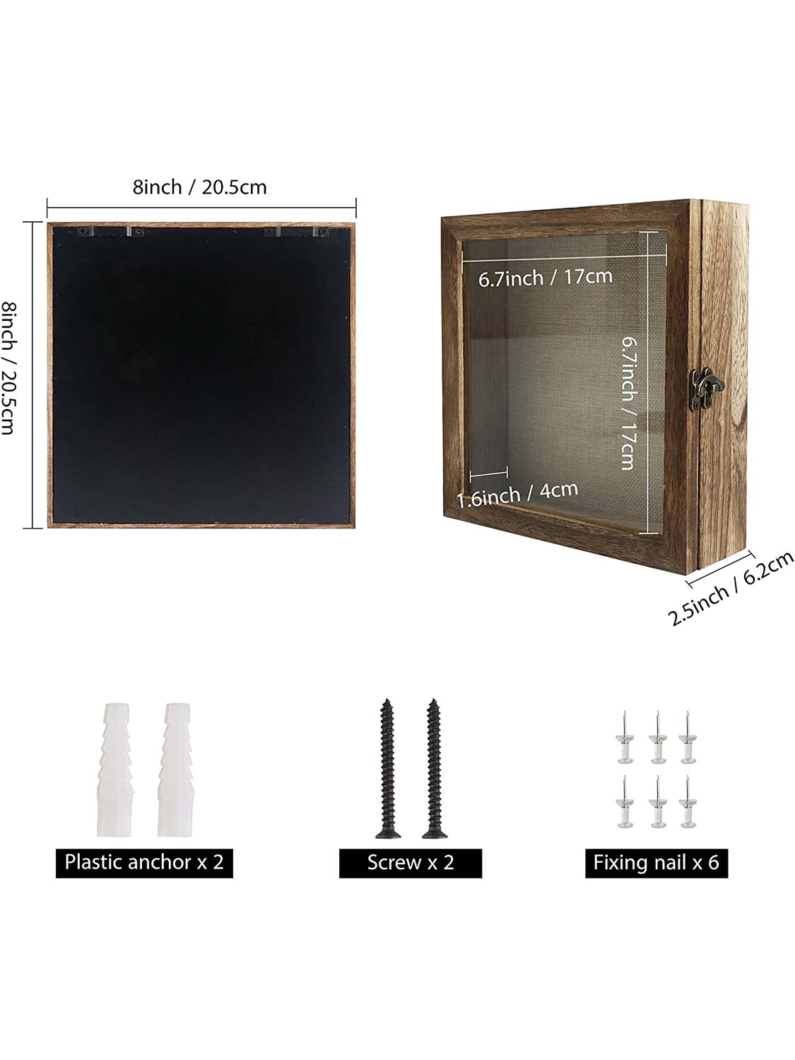 Shadow Box Frame Real Glass Window Door with Hinge - Various Colors & Sizes Available